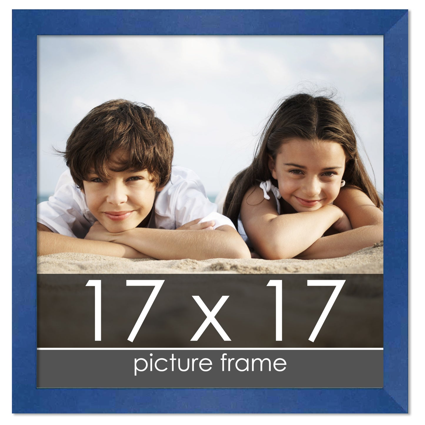 Contemporary Blue Wood Picture Frame