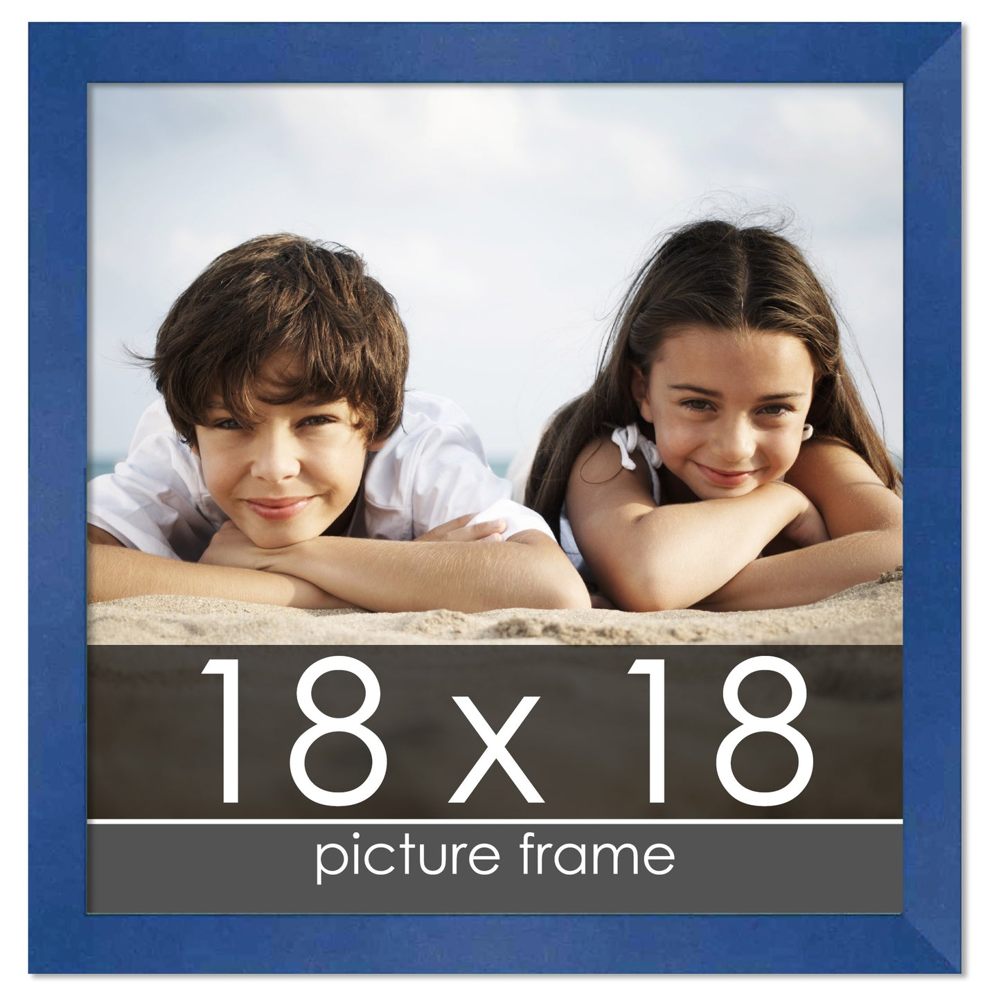 Contemporary Blue Wood Picture Frame