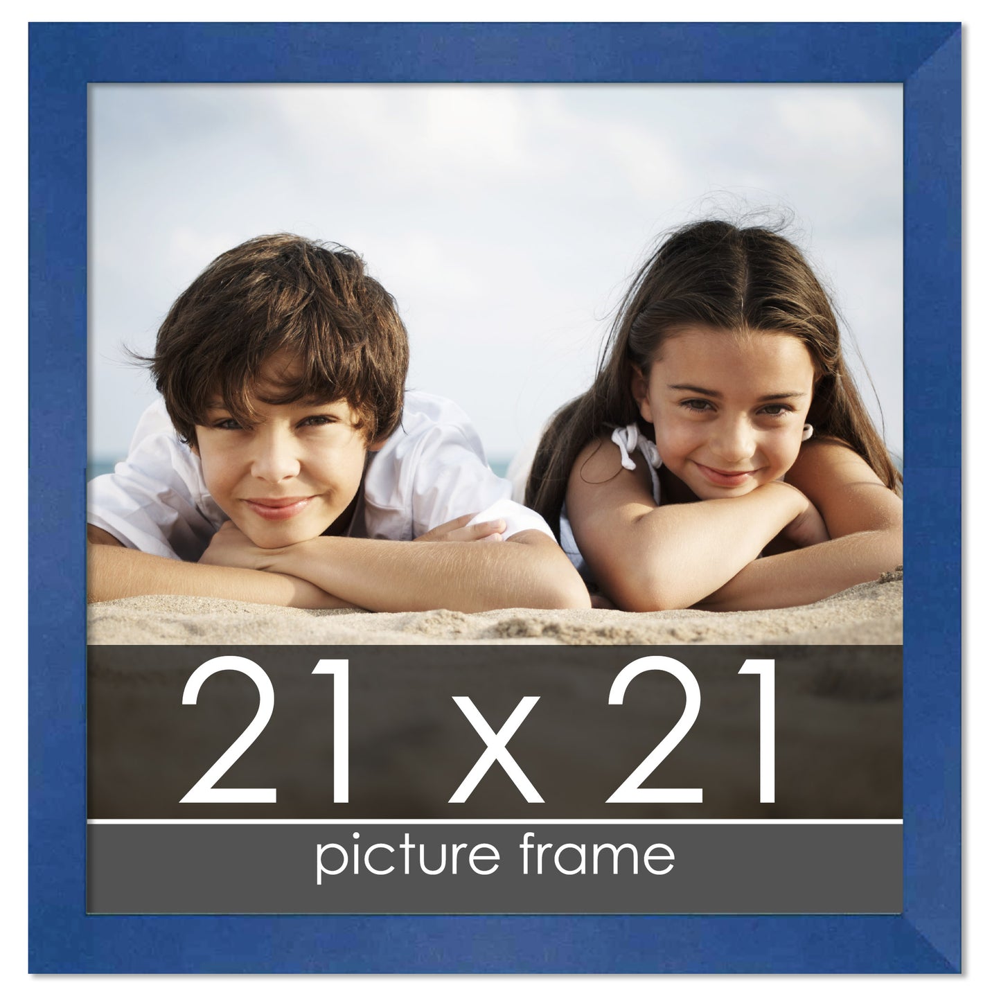 Contemporary Blue Wood Picture Frame