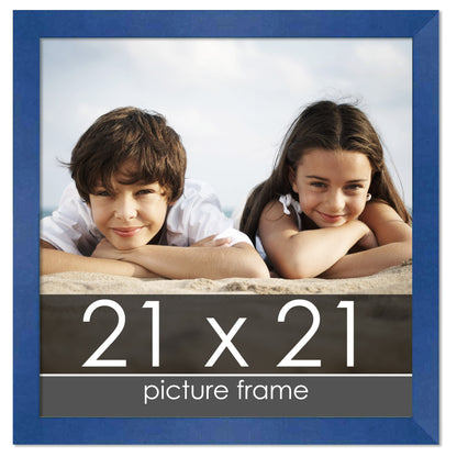 Contemporary Blue Wood Picture Frame