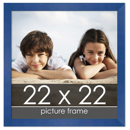 Contemporary Blue Wood Picture Frame