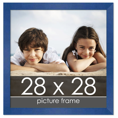 Contemporary Blue Wood Picture Frame