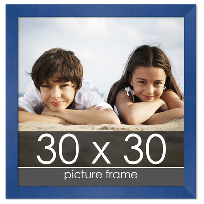 Contemporary Blue Wood Picture Frame