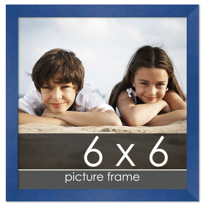 Contemporary Blue Wood Picture Frame