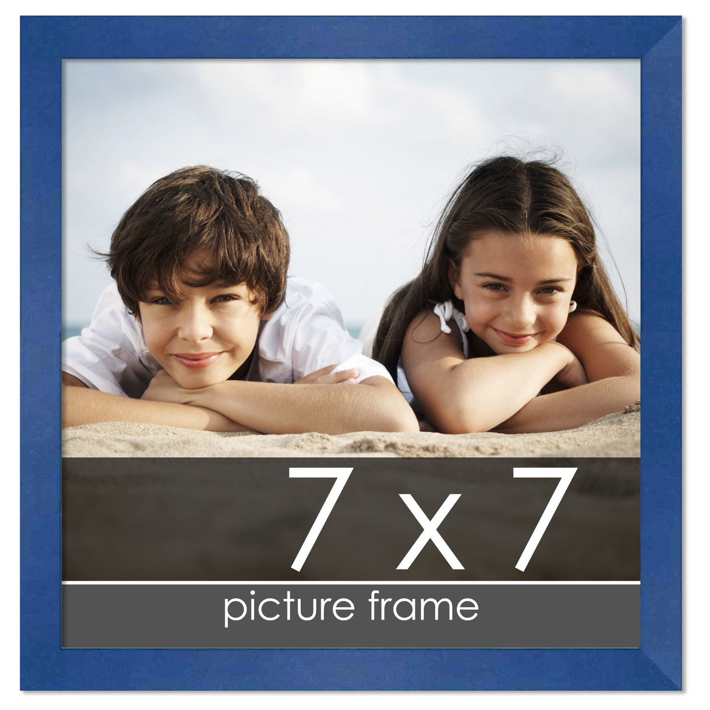 Contemporary Blue Wood Picture Frame