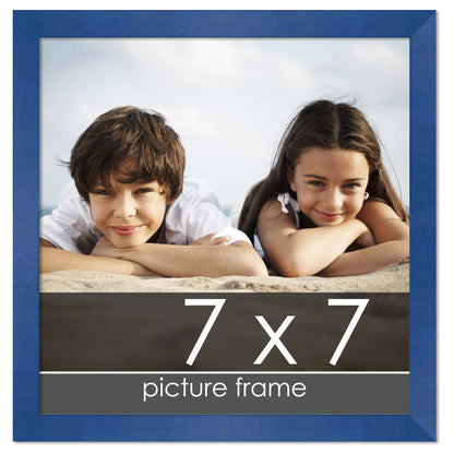 Contemporary Blue Wood Picture Frame