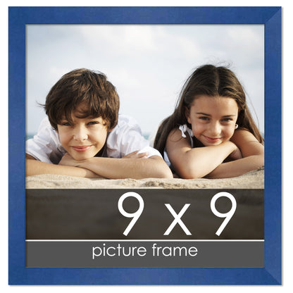 Contemporary Blue Wood Picture Frame