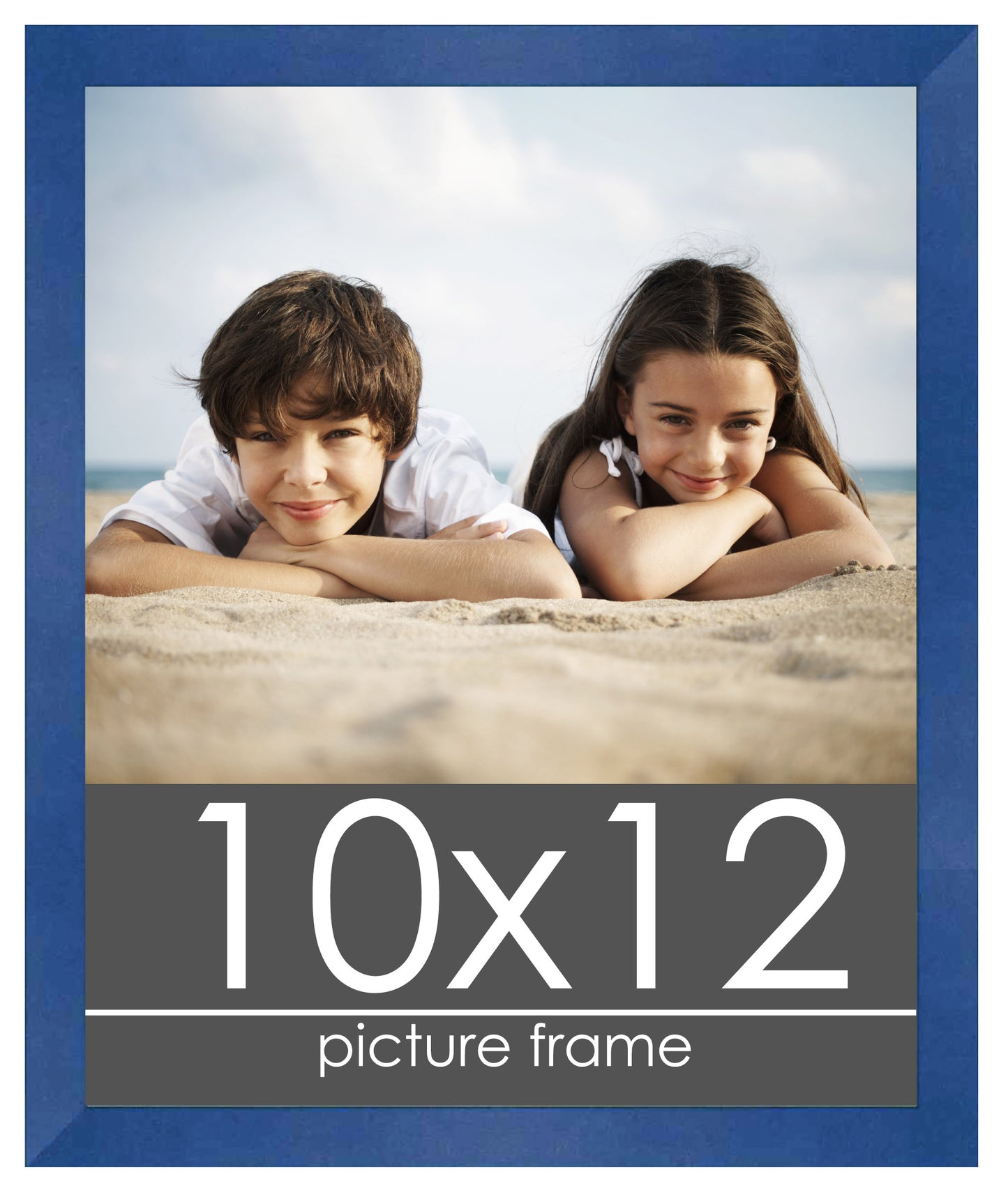 Contemporary Blue Wood Picture Frame