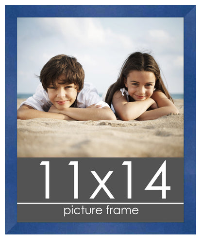 Contemporary Blue Wood Picture Frame