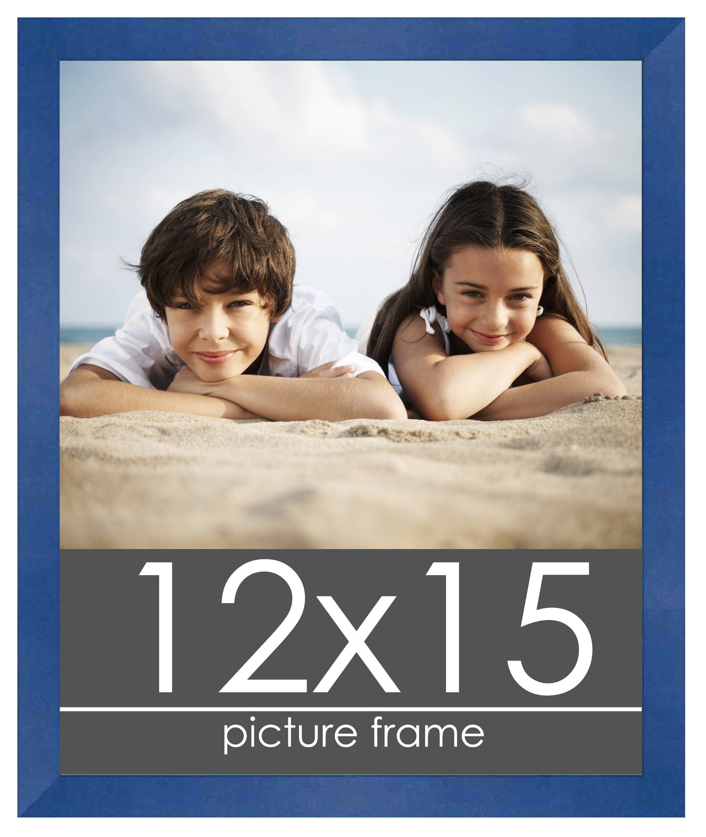 Contemporary Blue Wood Picture Frame