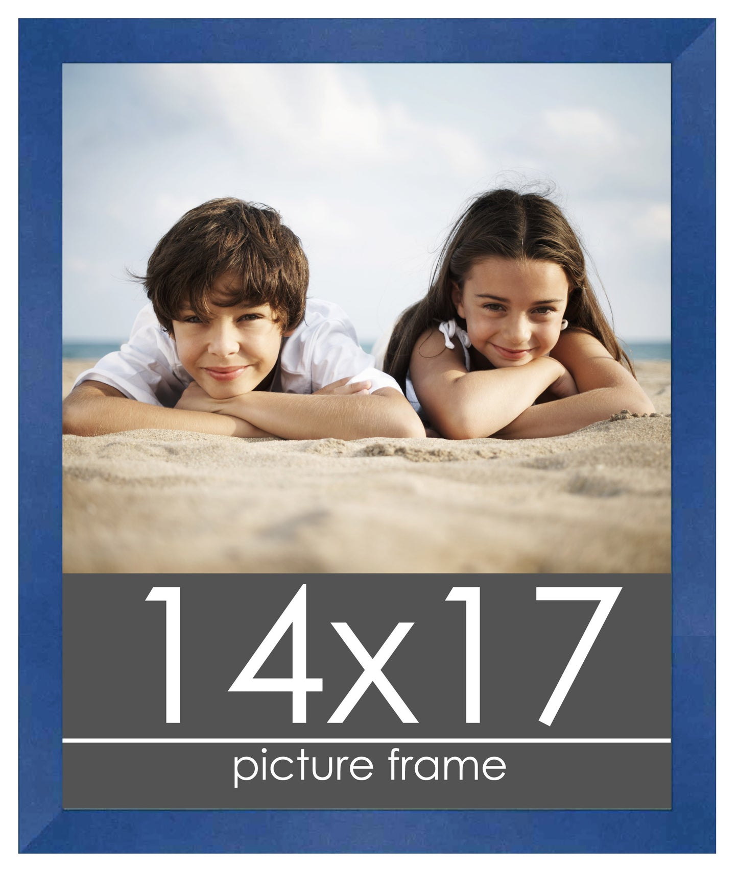 Contemporary Blue Wood Picture Frame