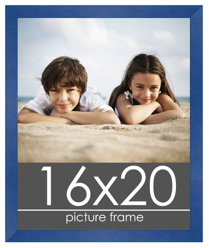 Contemporary Blue Wood Picture Frame