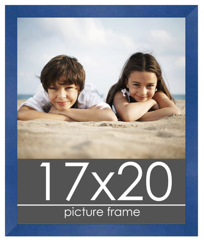 Contemporary Blue Wood Picture Frame