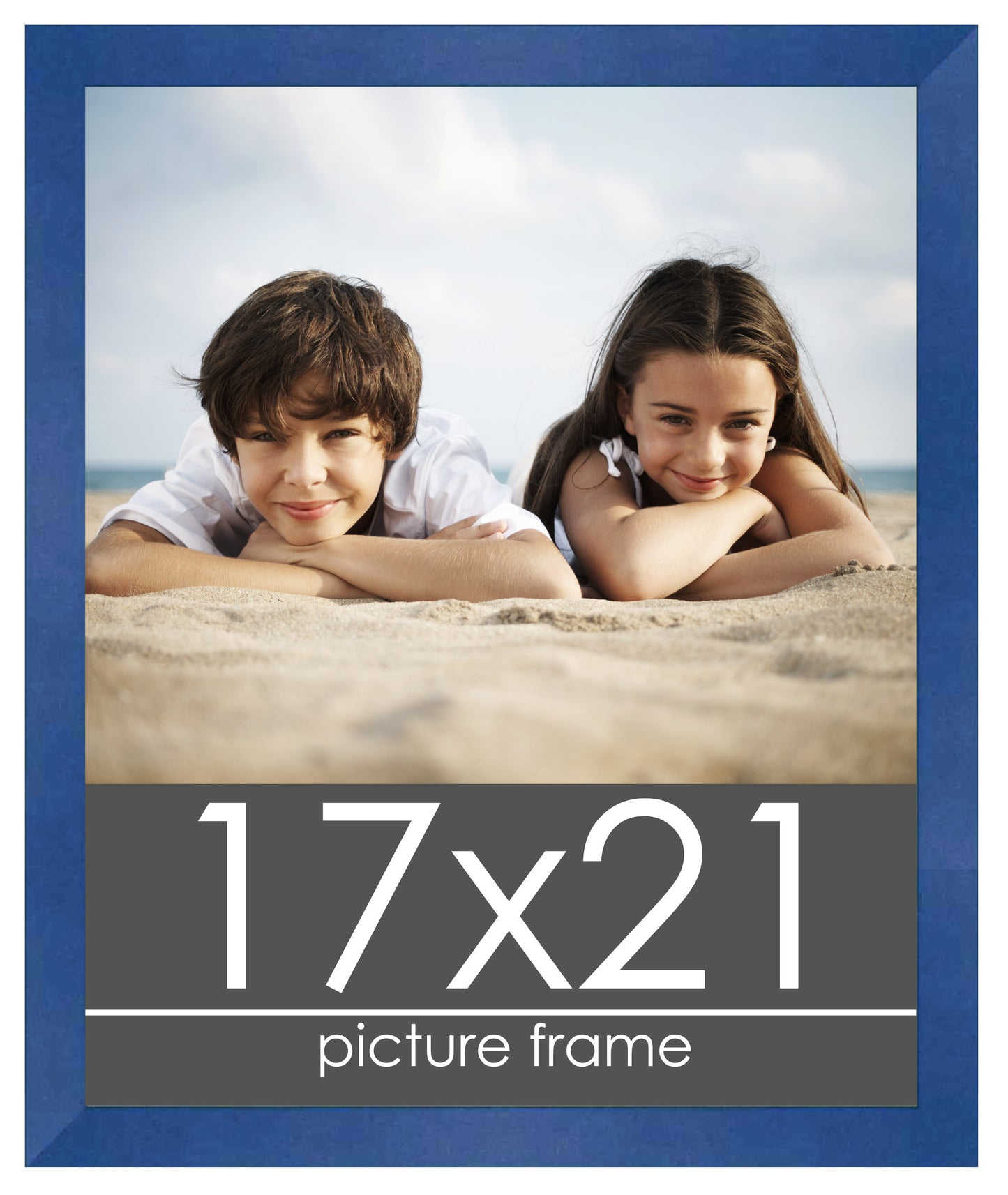 Contemporary Blue Wood Picture Frame