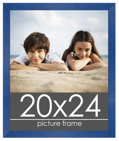 Contemporary Blue Wood Picture Frame