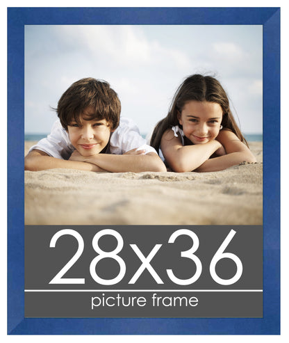 Contemporary Blue Wood Picture Frame