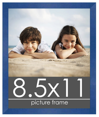 Contemporary Blue Wood Picture Frame