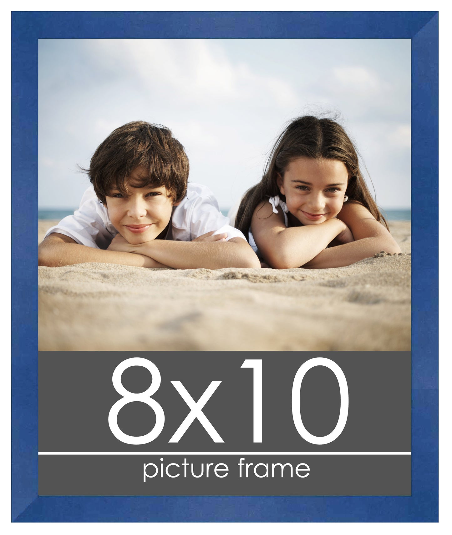 Contemporary Blue Wood Picture Frame