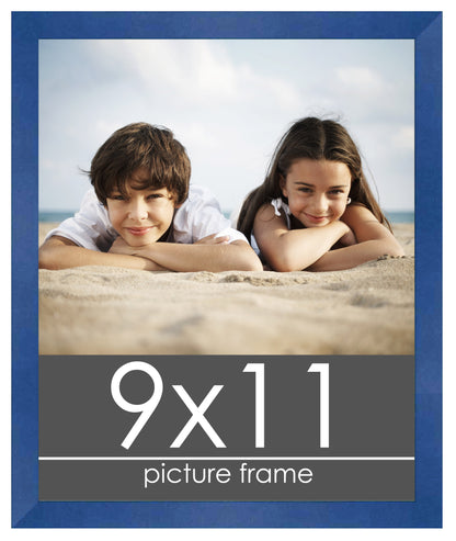 Contemporary Blue Wood Picture Frame