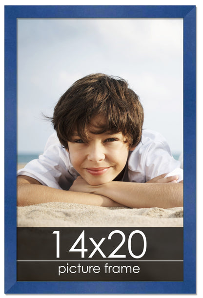 Contemporary Blue Wood Picture Frame