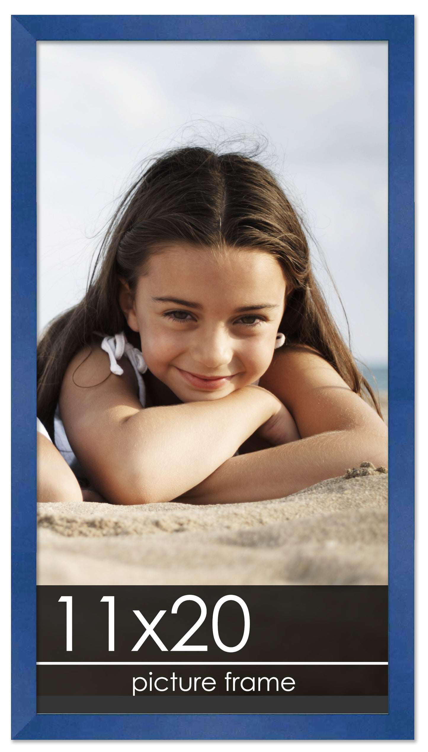 Contemporary Blue Wood Picture Frame