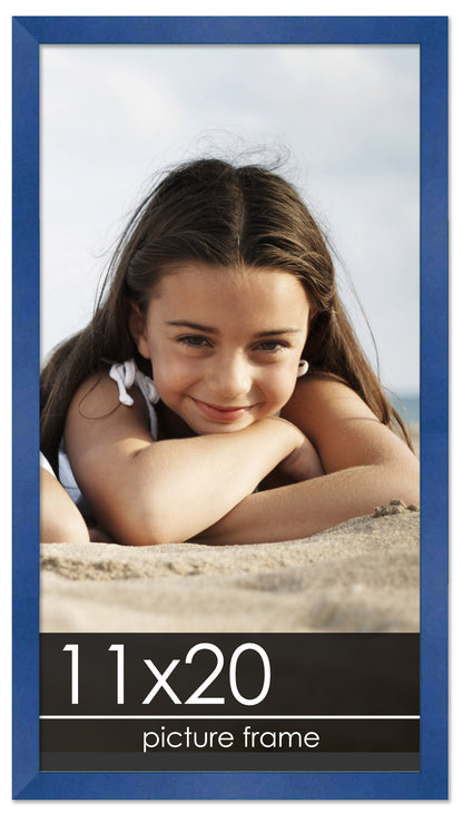 Contemporary Blue Wood Picture Frame