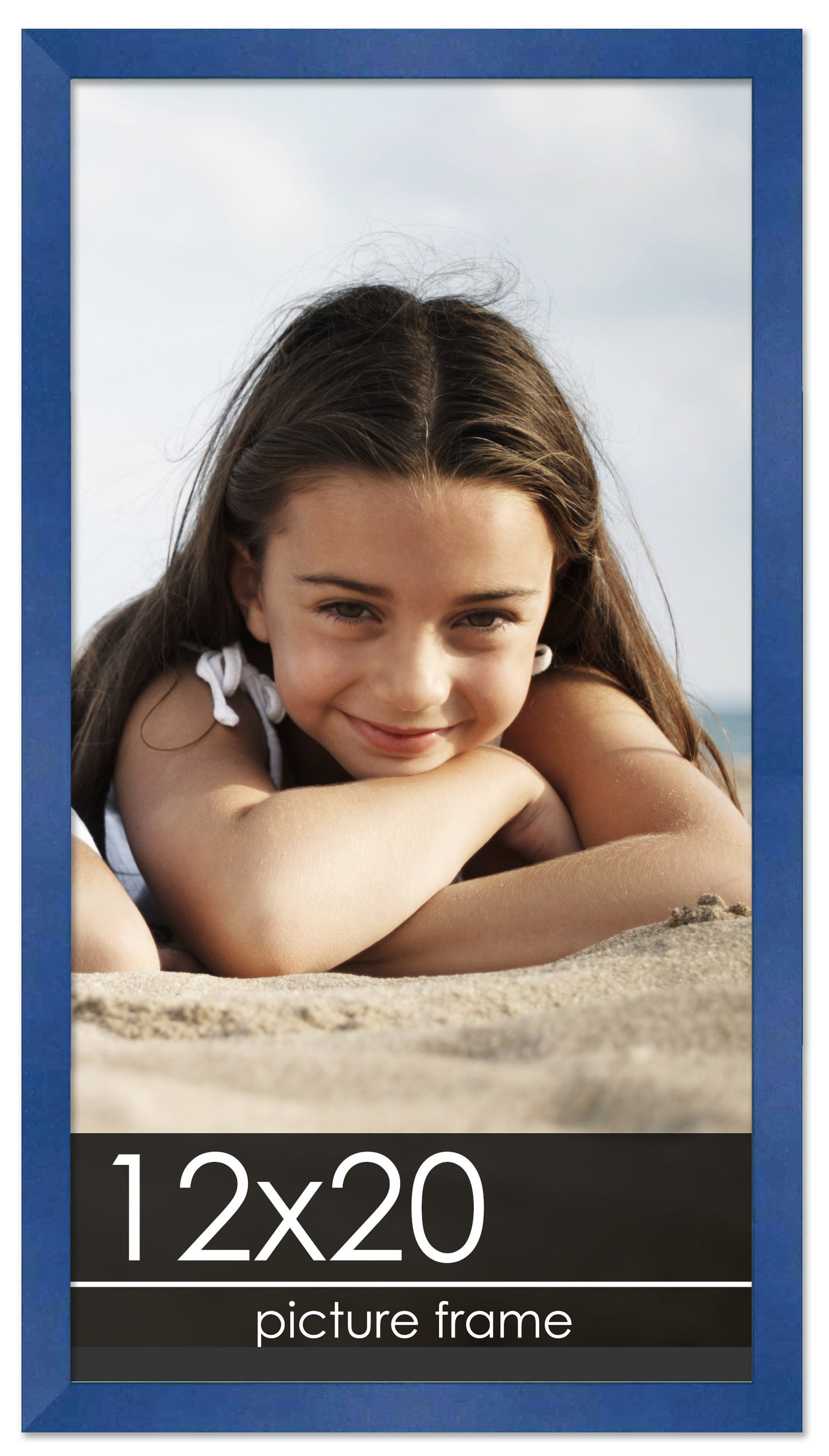 Contemporary Blue Wood Picture Frame