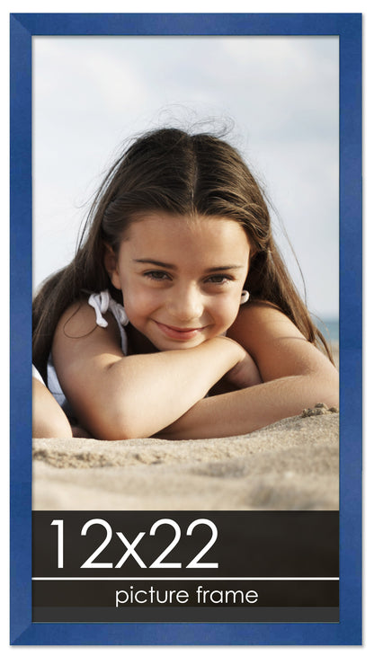 Contemporary Blue Wood Picture Frame