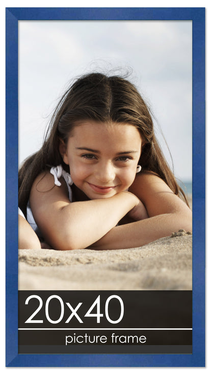 Contemporary Blue Wood Picture Frame