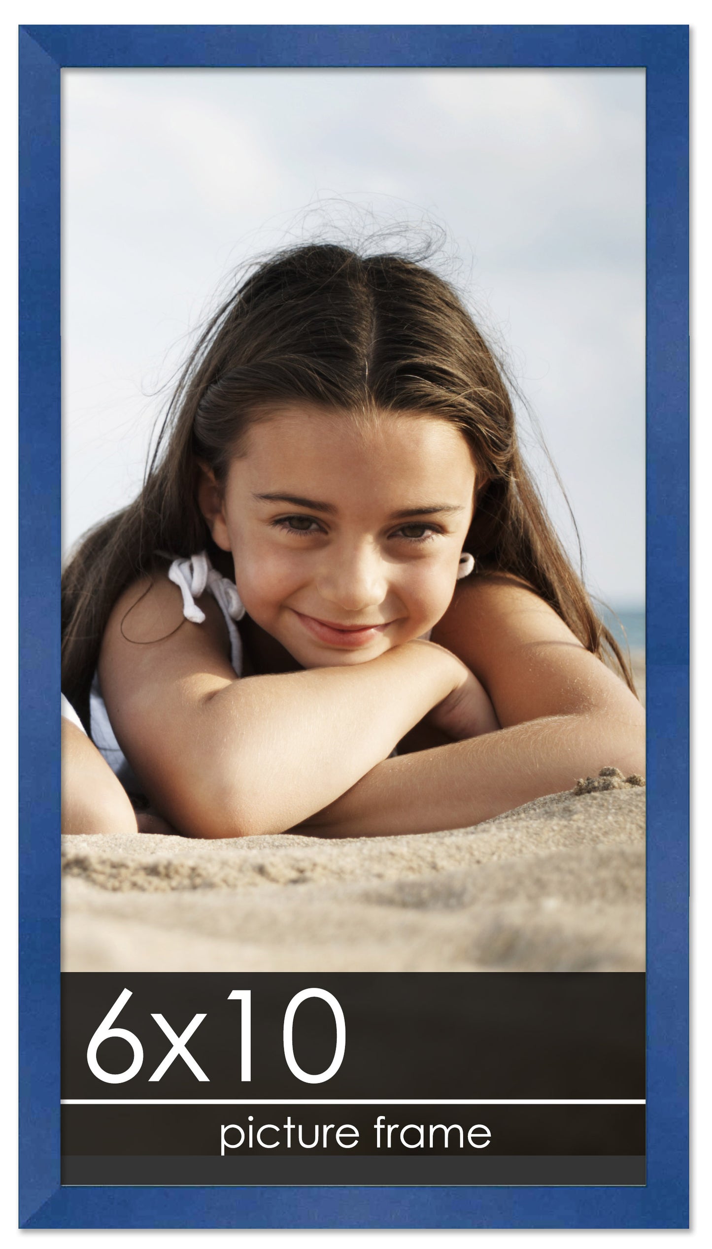 Contemporary Blue Wood Picture Frame