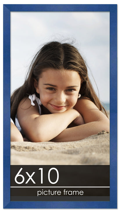 Contemporary Blue Wood Picture Frame