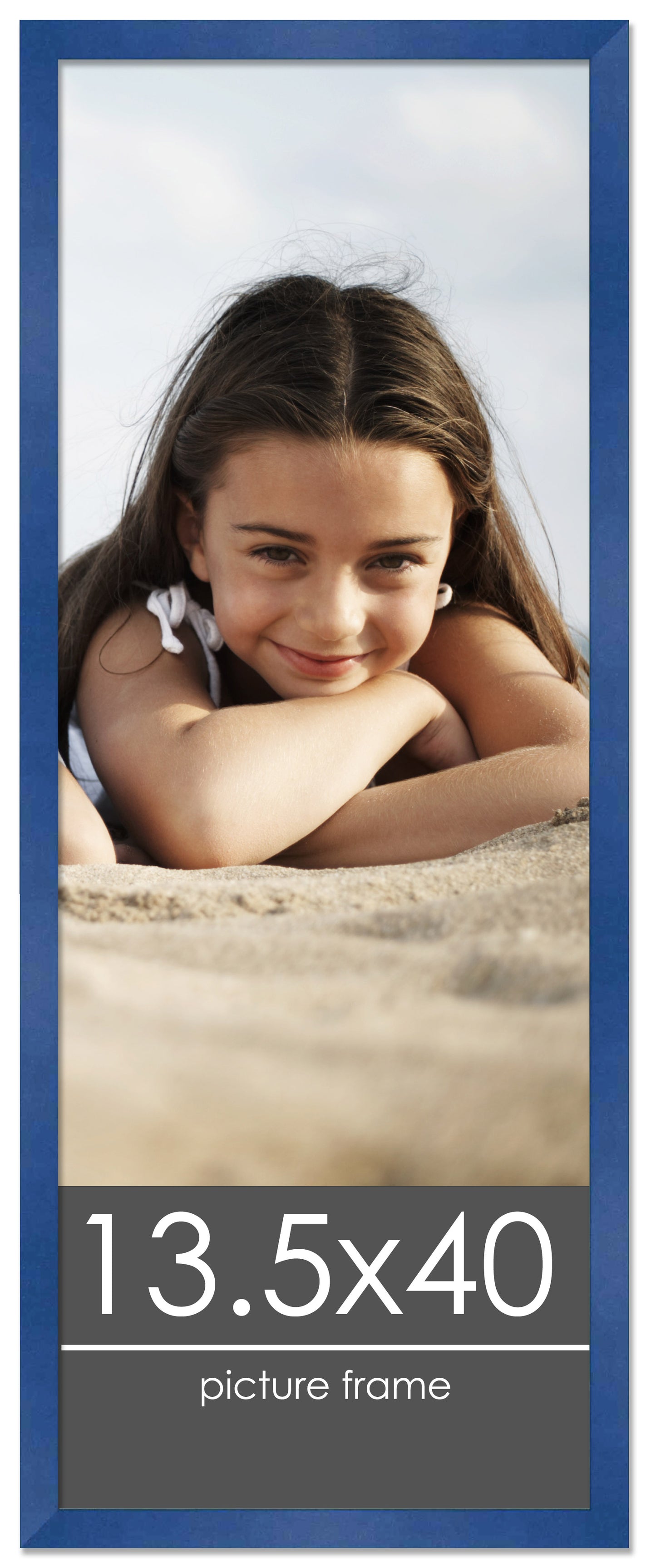 Contemporary Blue Wood Picture Frame