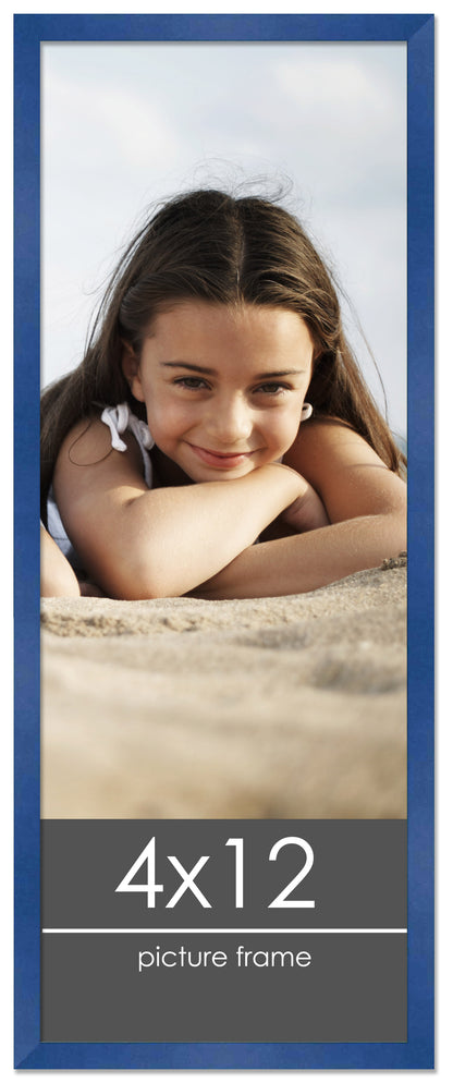 Contemporary Blue Wood Picture Frame