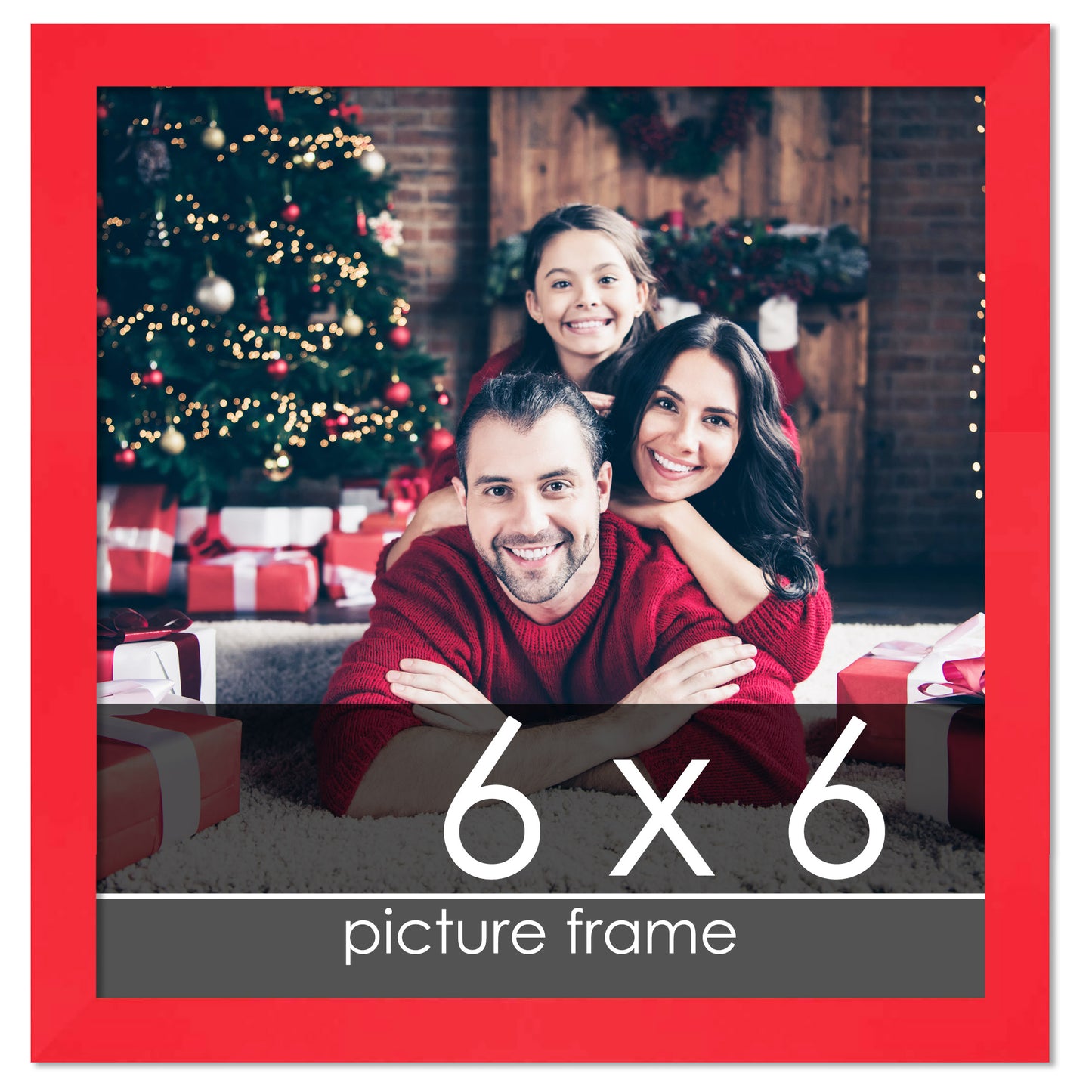 Contemporary Red Wood Picture Frame