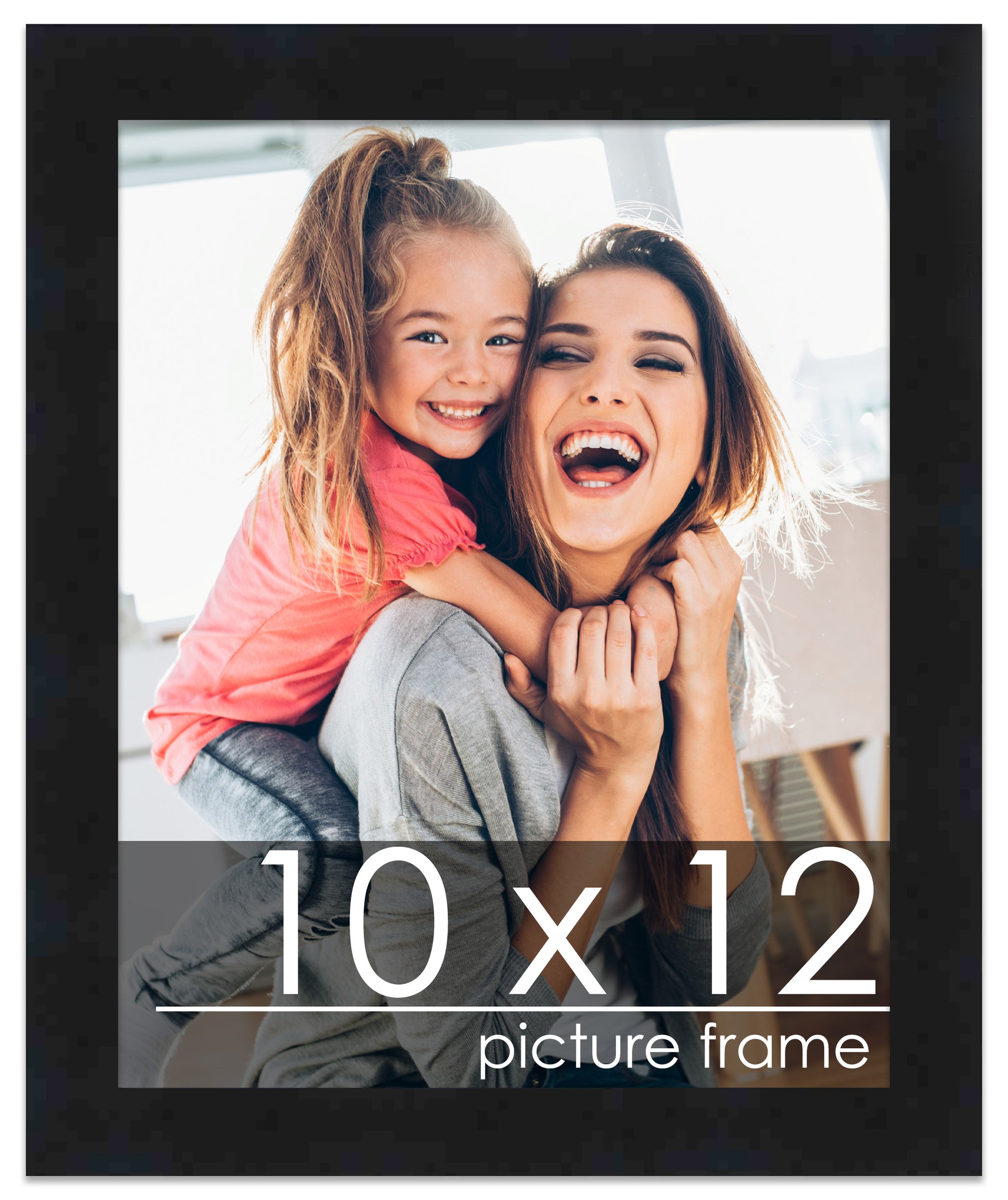 10x12 Picture Frame Black Solid Pine Wood 0.75 Inch Wide