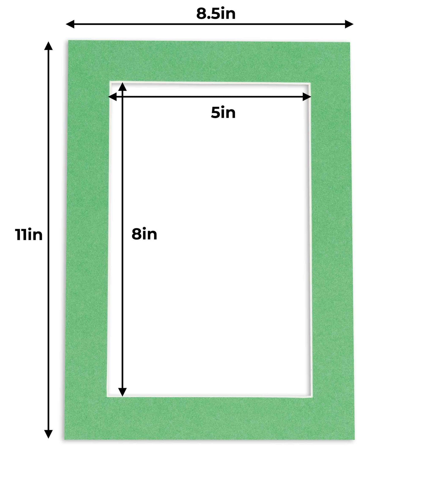 Pack of 10 Turf Green Precut Acid-Free Matboards