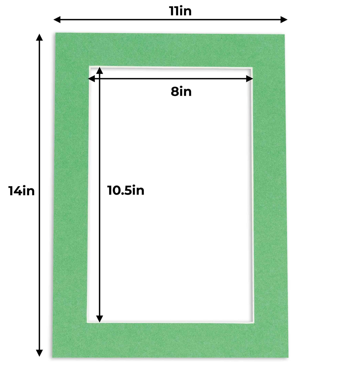 Pack of 10 Turf Green Precut Acid-Free Matboards