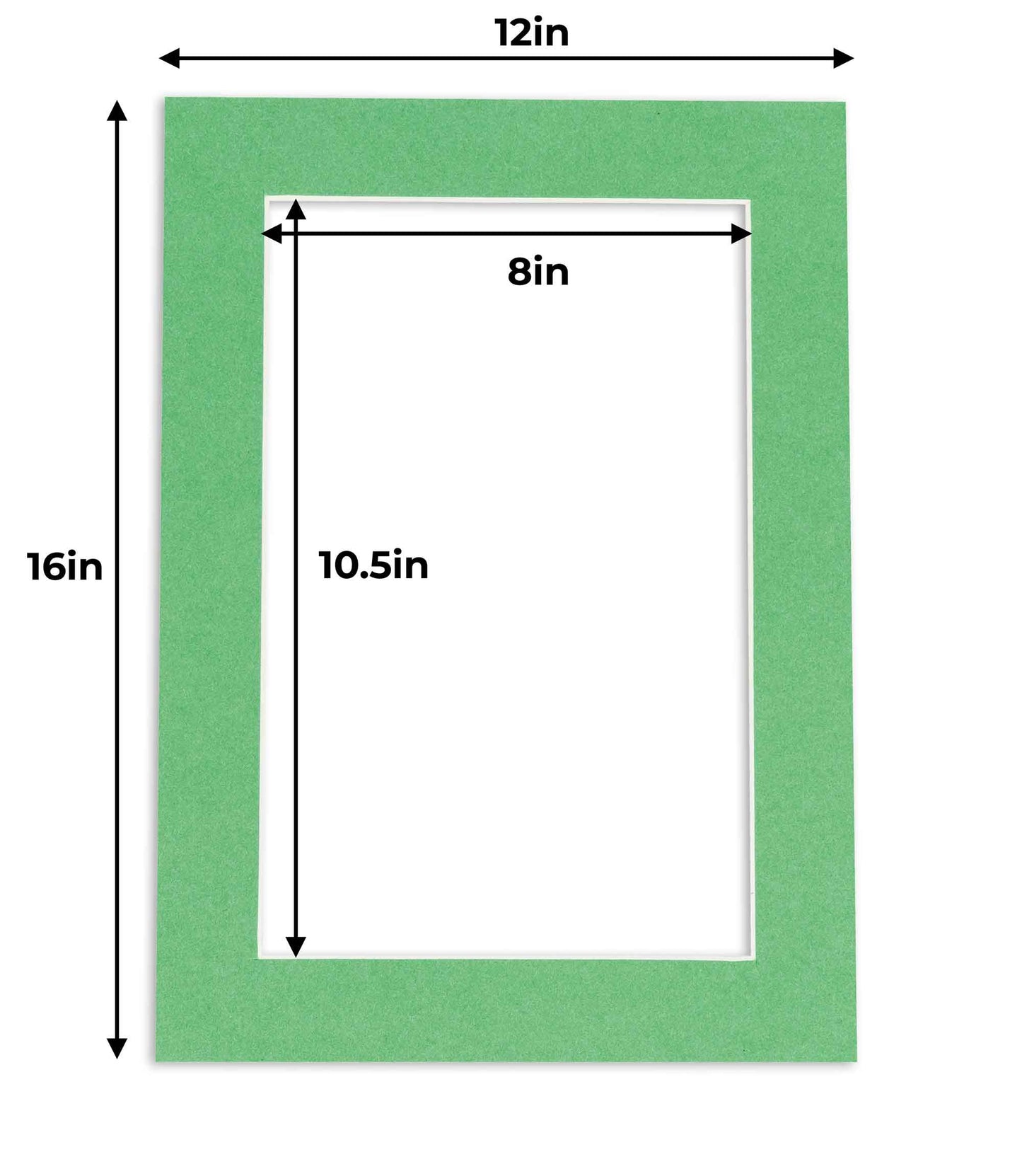 Pack of 10 Turf Green Precut Acid-Free Matboards