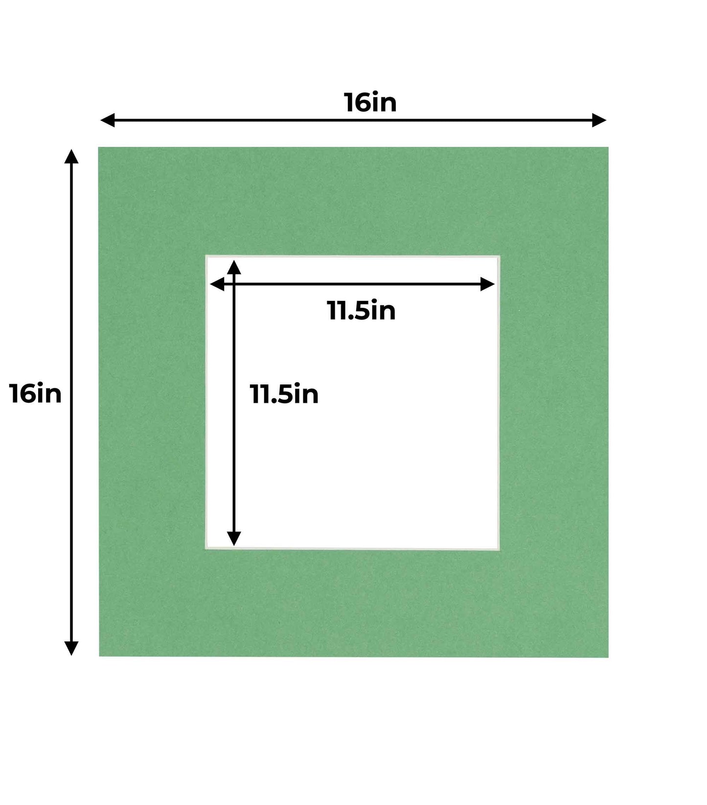 Pack of 10 Turf Green Precut Acid-Free Matboards