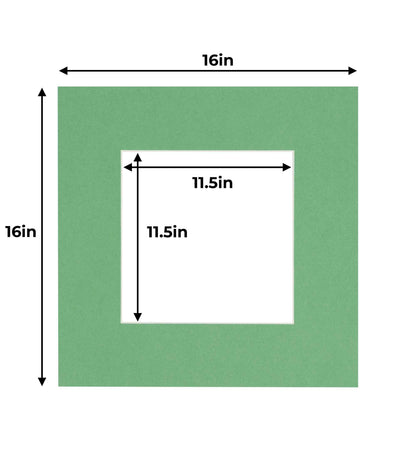 Pack of 10 Turf Green Precut Acid-Free Matboards