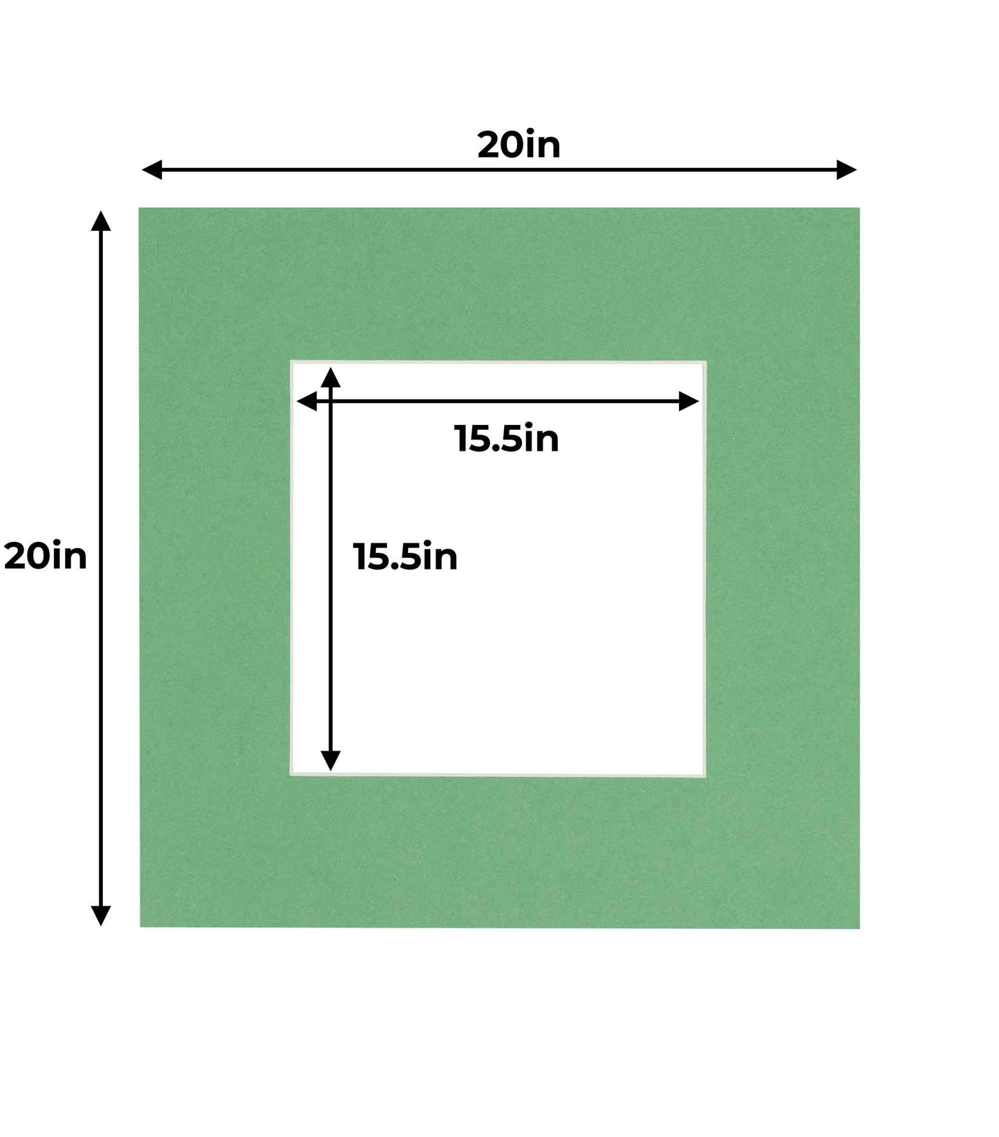 Pack of 10 Turf Green Precut Acid-Free Matboards