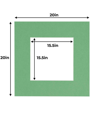 Pack of 10 Turf Green Precut Acid-Free Matboards