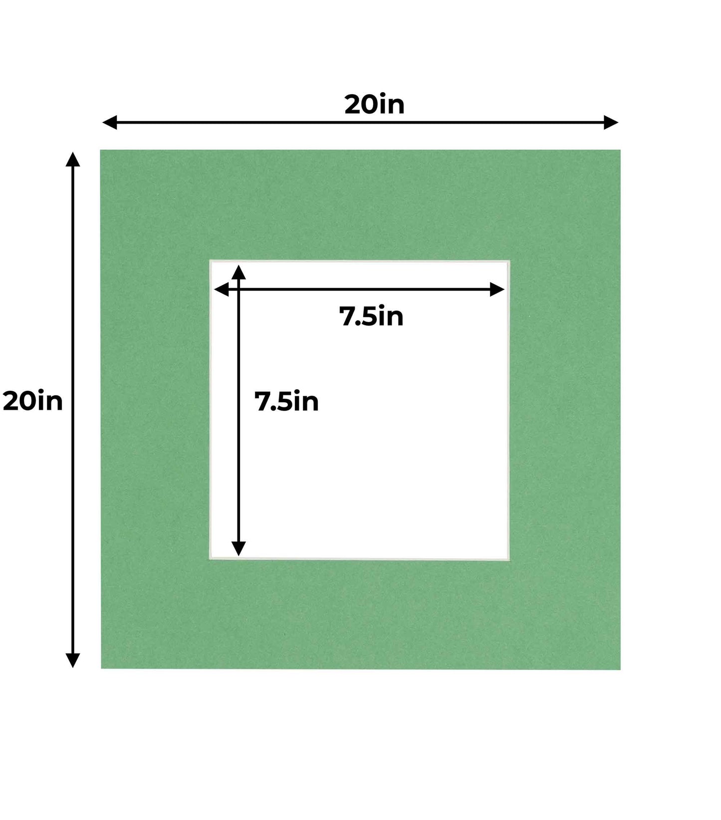 Pack of 10 Turf Green Precut Acid-Free Matboards