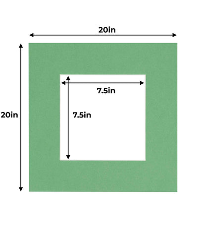 Pack of 10 Turf Green Precut Acid-Free Matboards