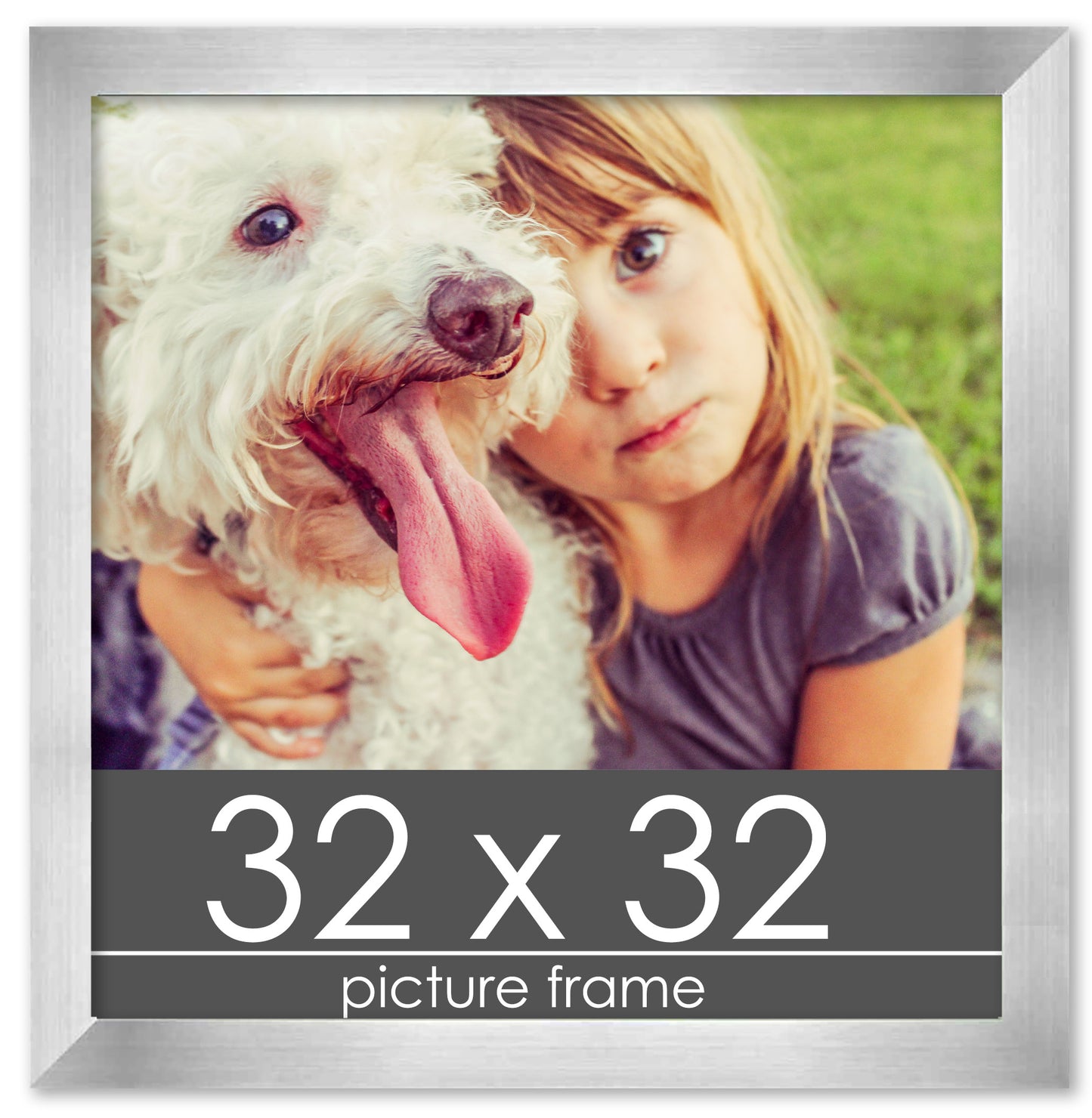 Contemporary Silver Pewter Wood Picture Frame