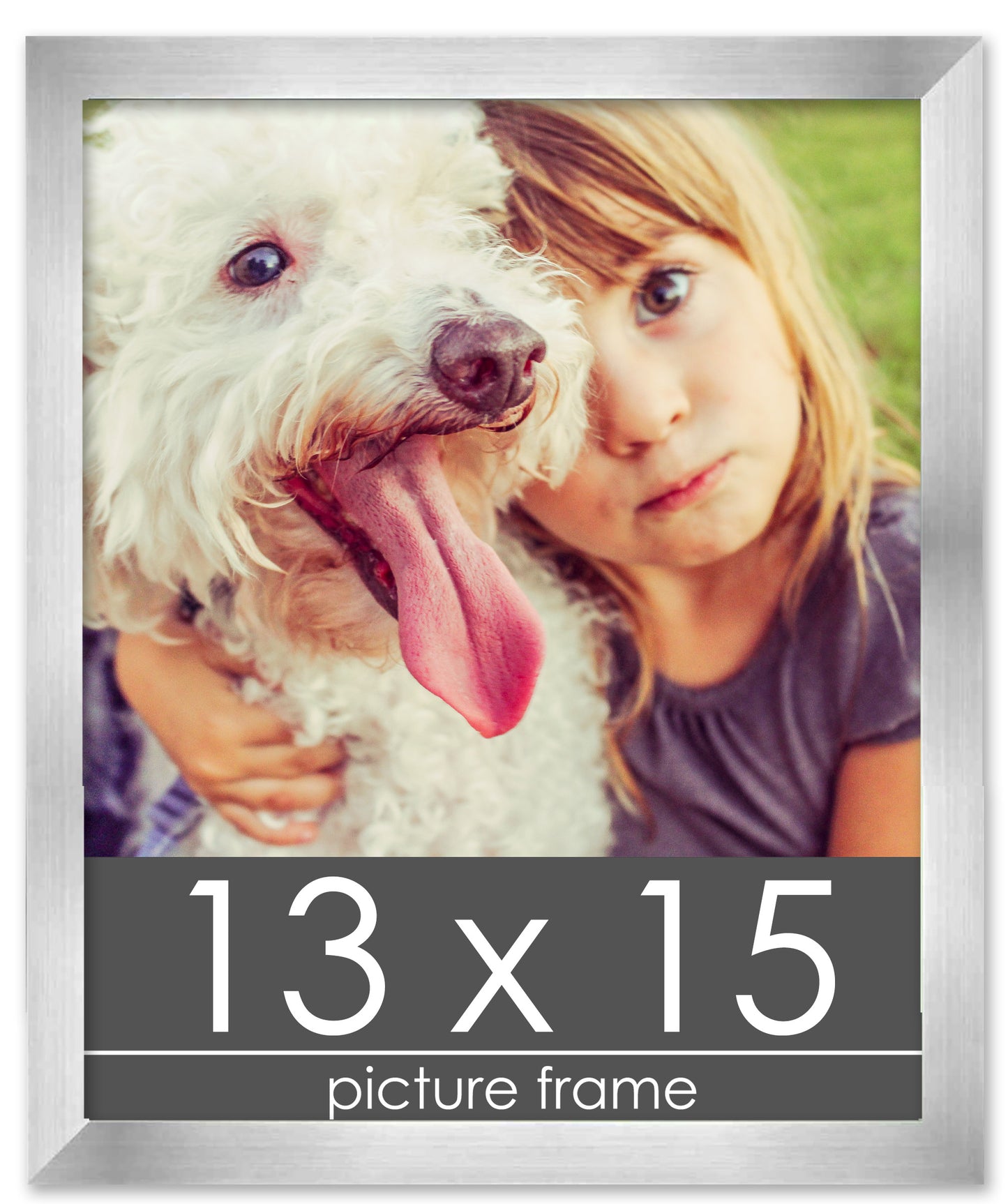 Contemporary Silver Pewter Wood Picture Frame