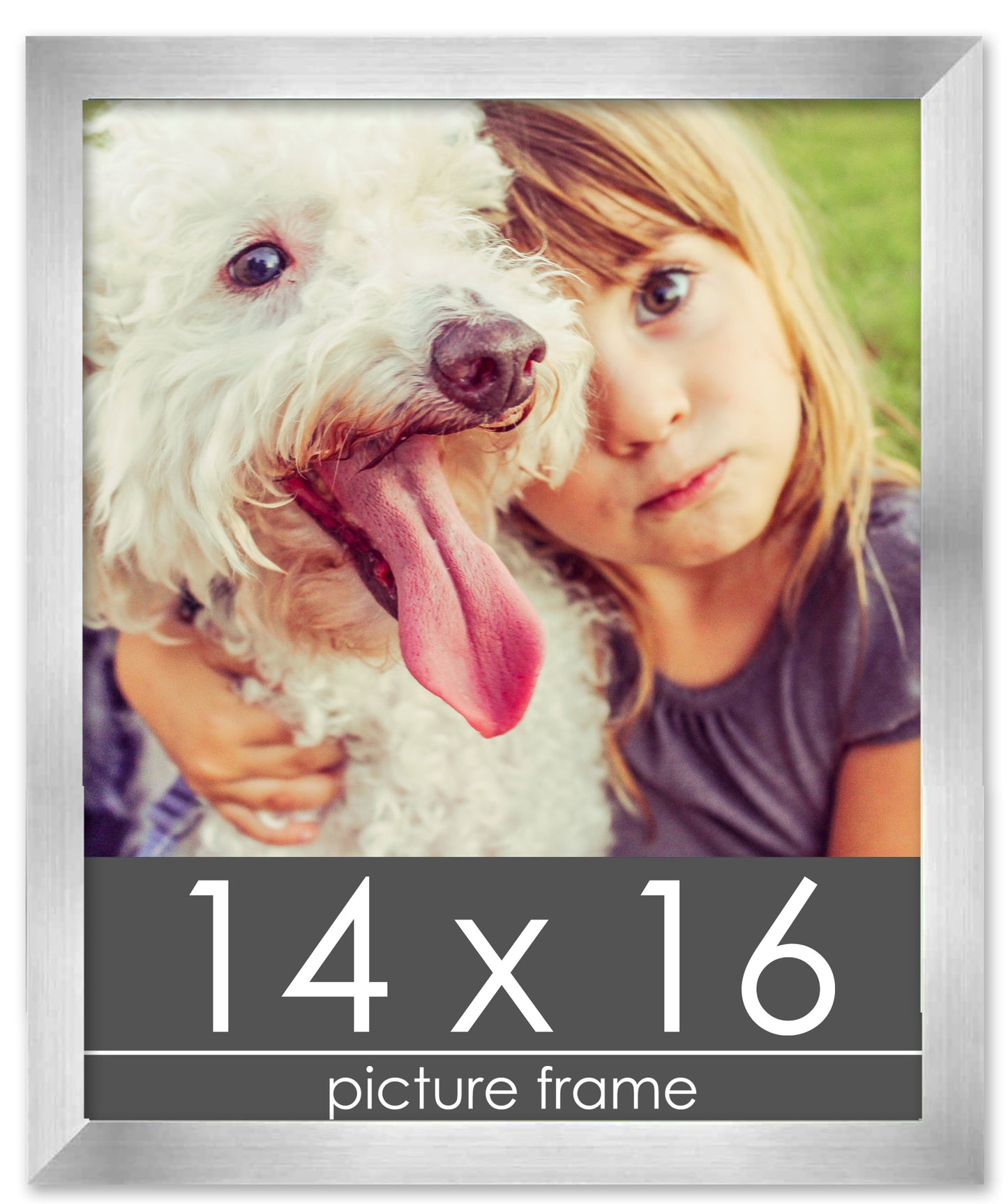 Contemporary Silver Pewter Wood Picture Frame