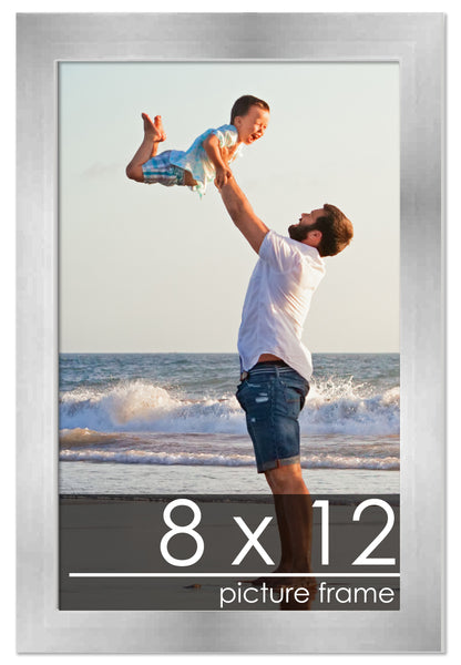 Contemporary Silver Pewter Wood Picture Frame