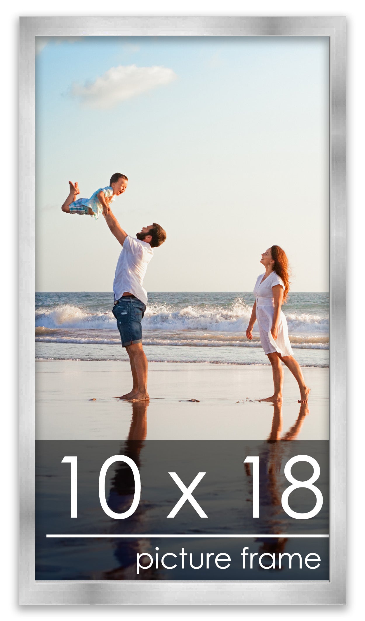 Contemporary Silver Pewter Wood Picture Frame