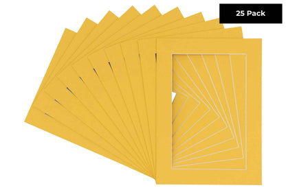 Pack of 25 Chamois Yellow Precut Acid-Free Matboards